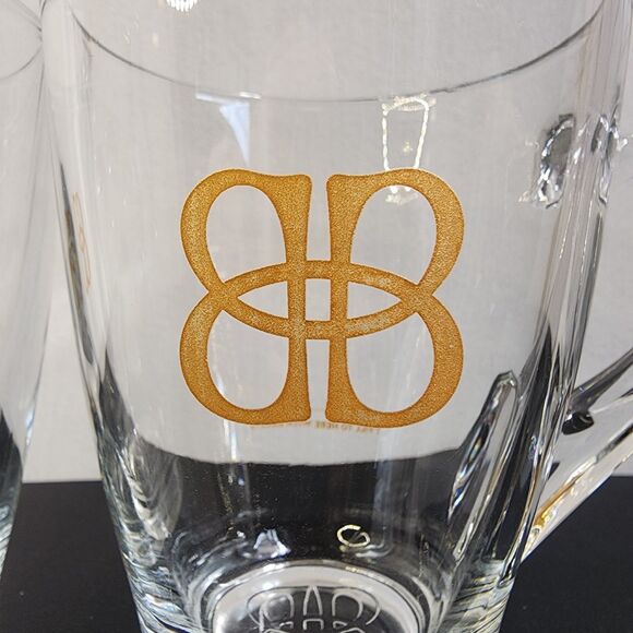 Set of 2 Bailey's Irish Cream Glass Mugs - Gold Logo & Fill Line - Picture 6 of 9